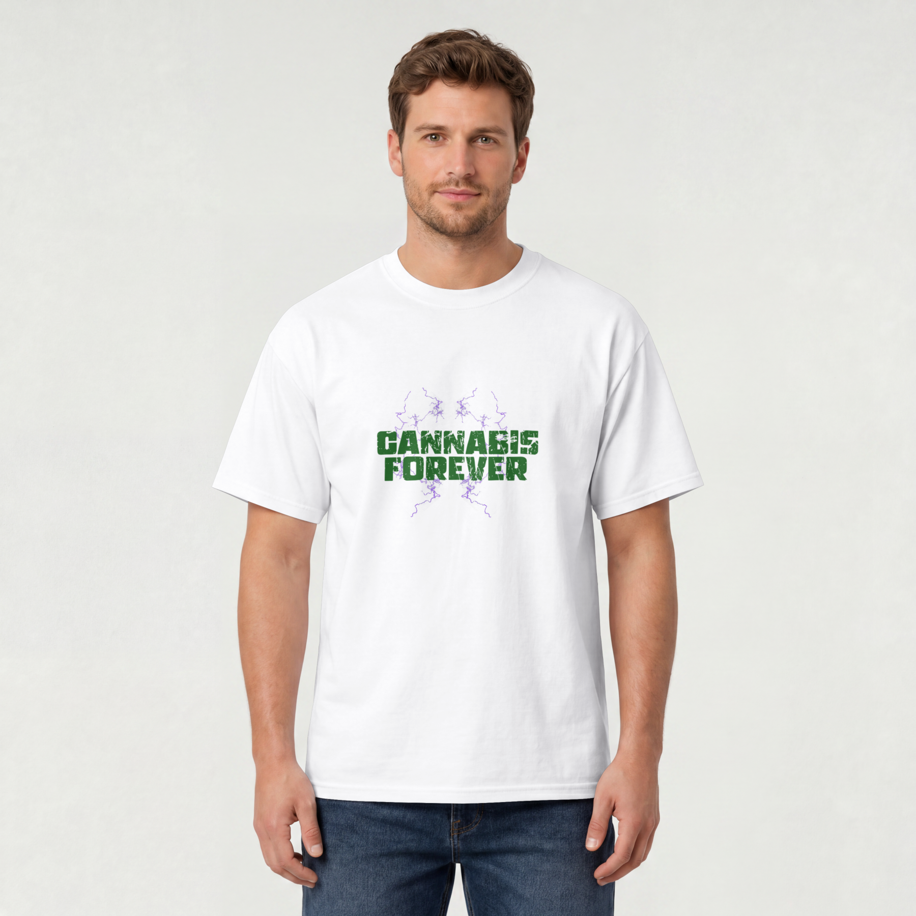 Playera Cannabis Forever Verde Grunge