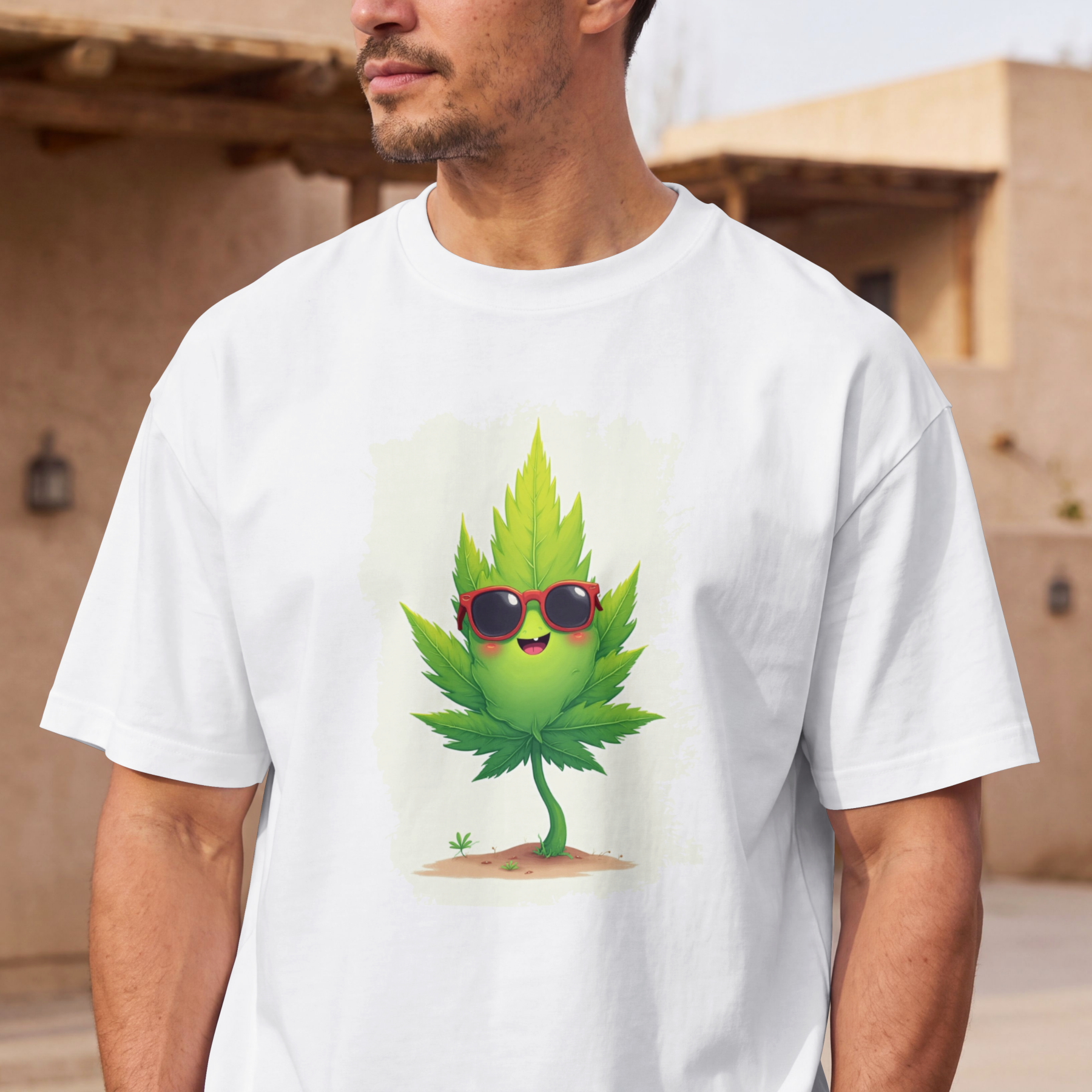 Hoja caricatura cannabica playera .. market