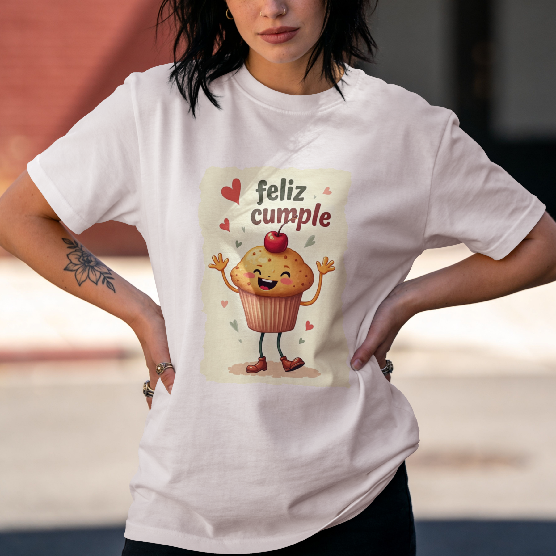 Playera Feliz Cumple Cupcake
