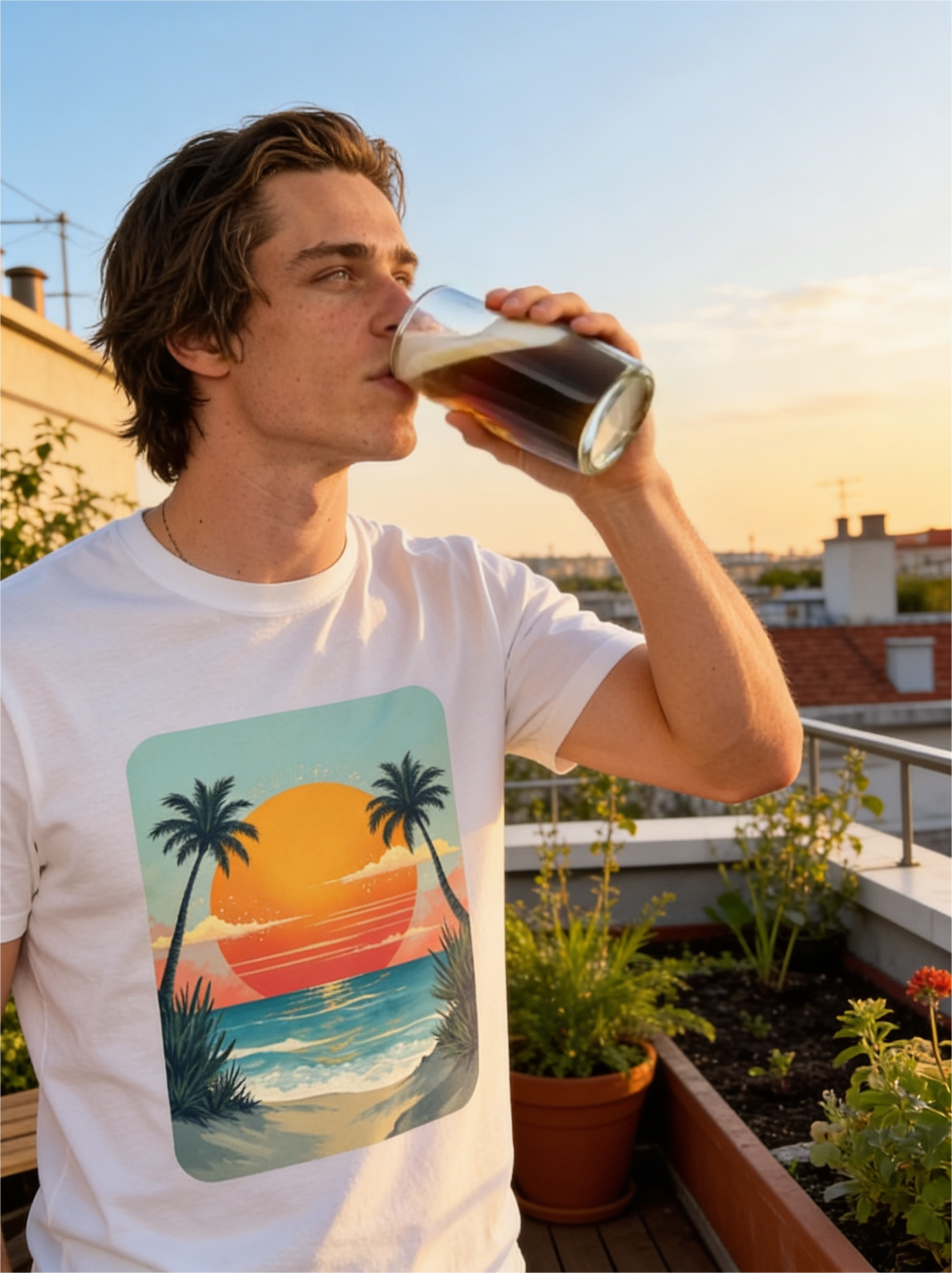 Playera Market Atardecer Tropical