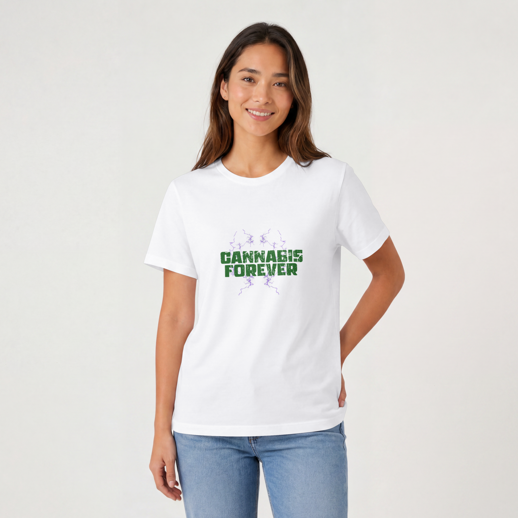Playera Cannabis Forever Verde Grunge