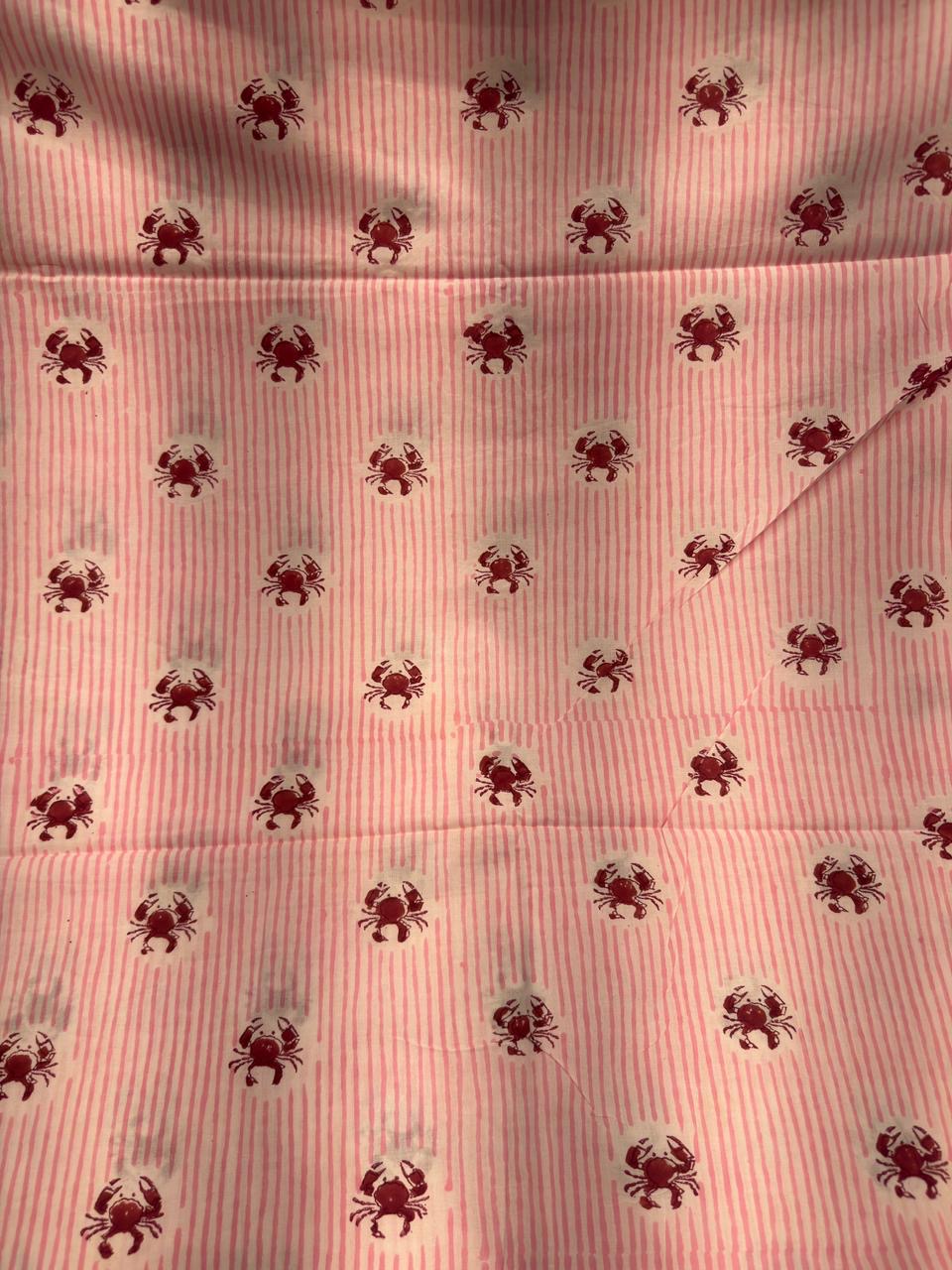 Crab Print Cotton Fabric