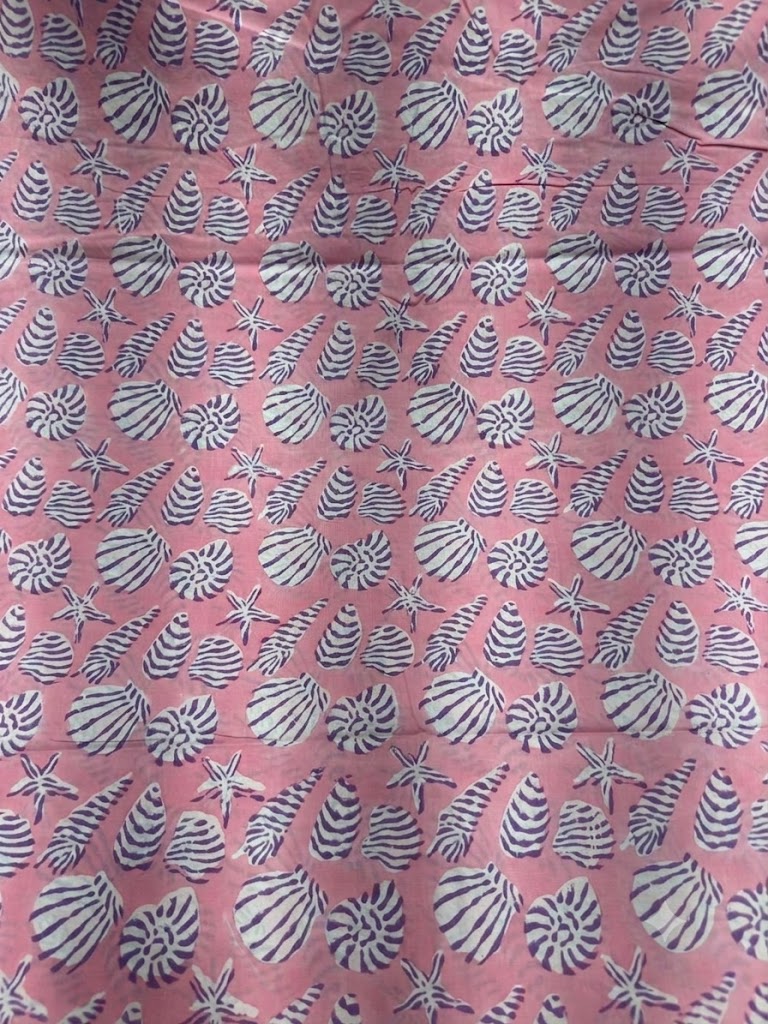 Seashell Print Cotton Fabric