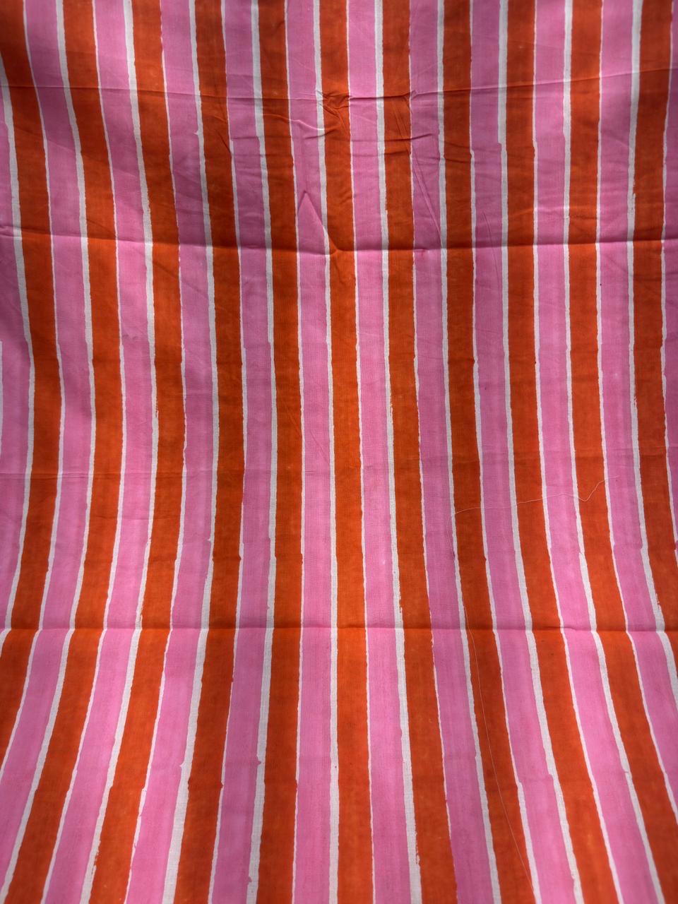 Pink & Orange Striped Fabric