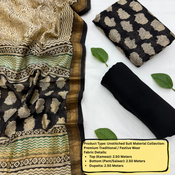 Premium Unstitched Suit Material Set