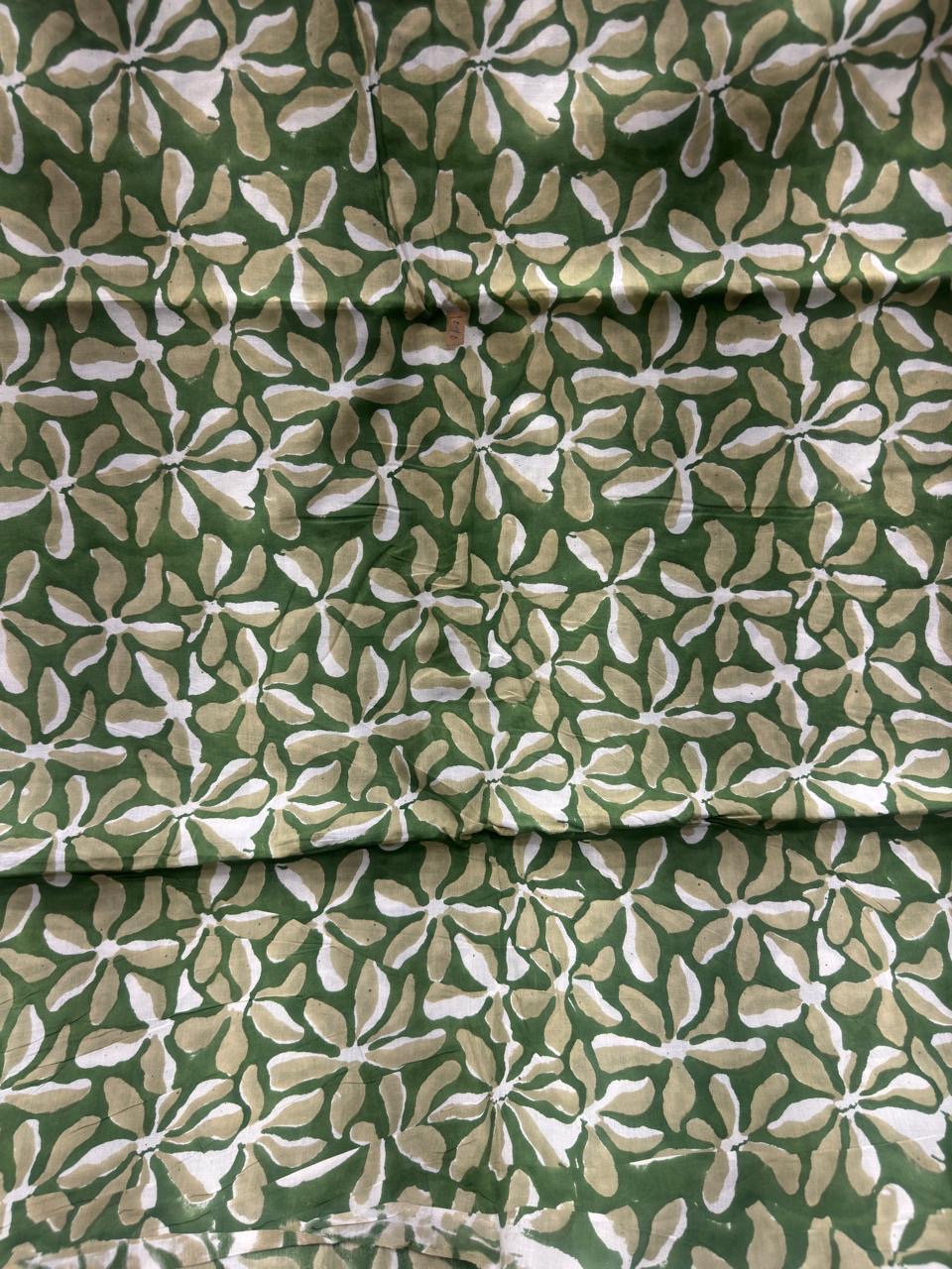 Floral Block Print Cotton Fabric
