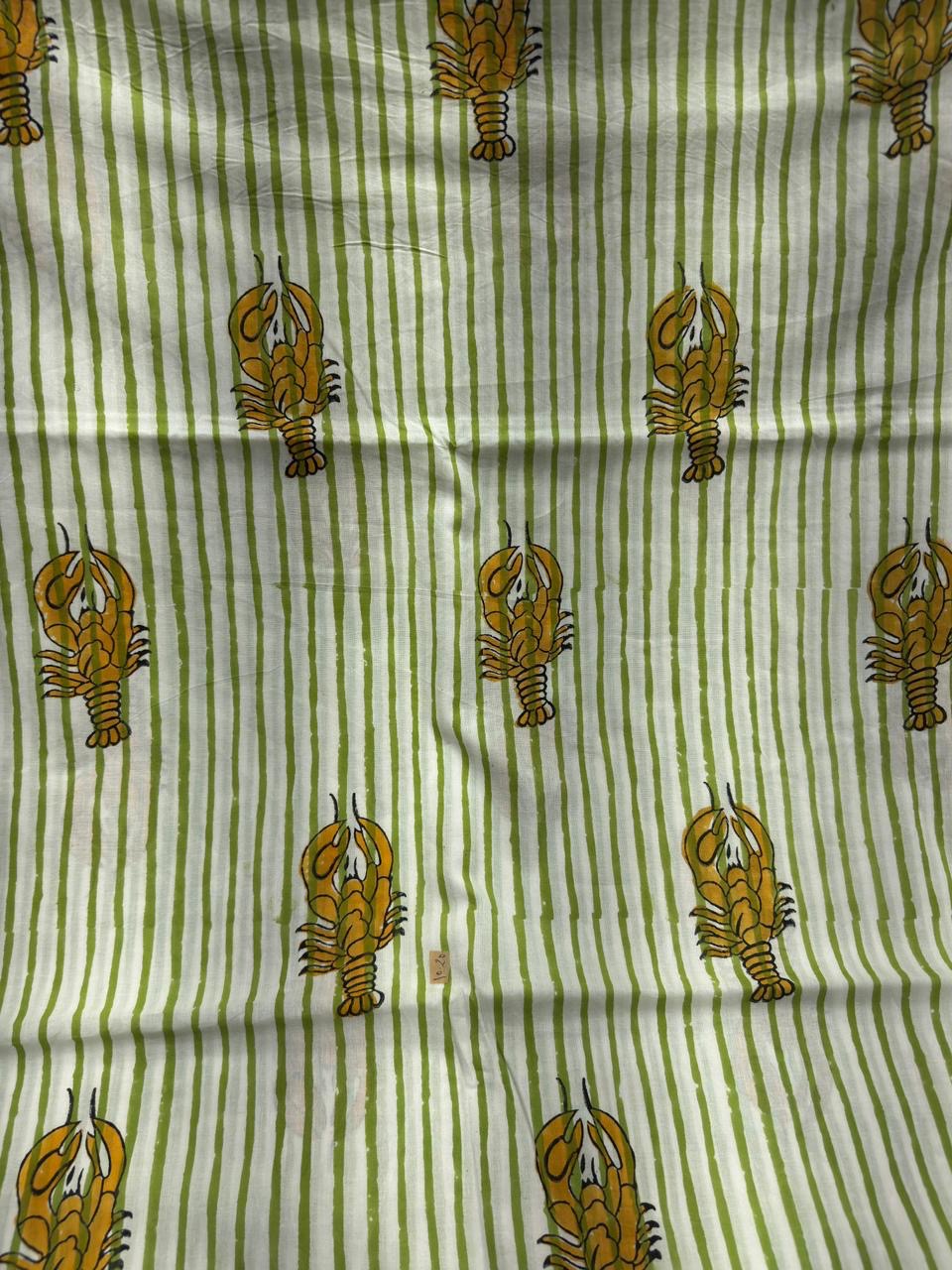 Lobster Print Cotton Fabric