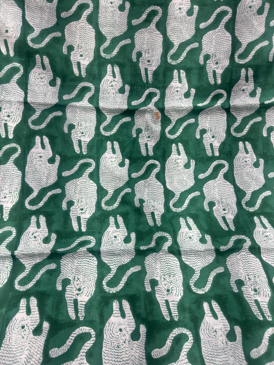 Hand Block Printed Animal Motif Fabric