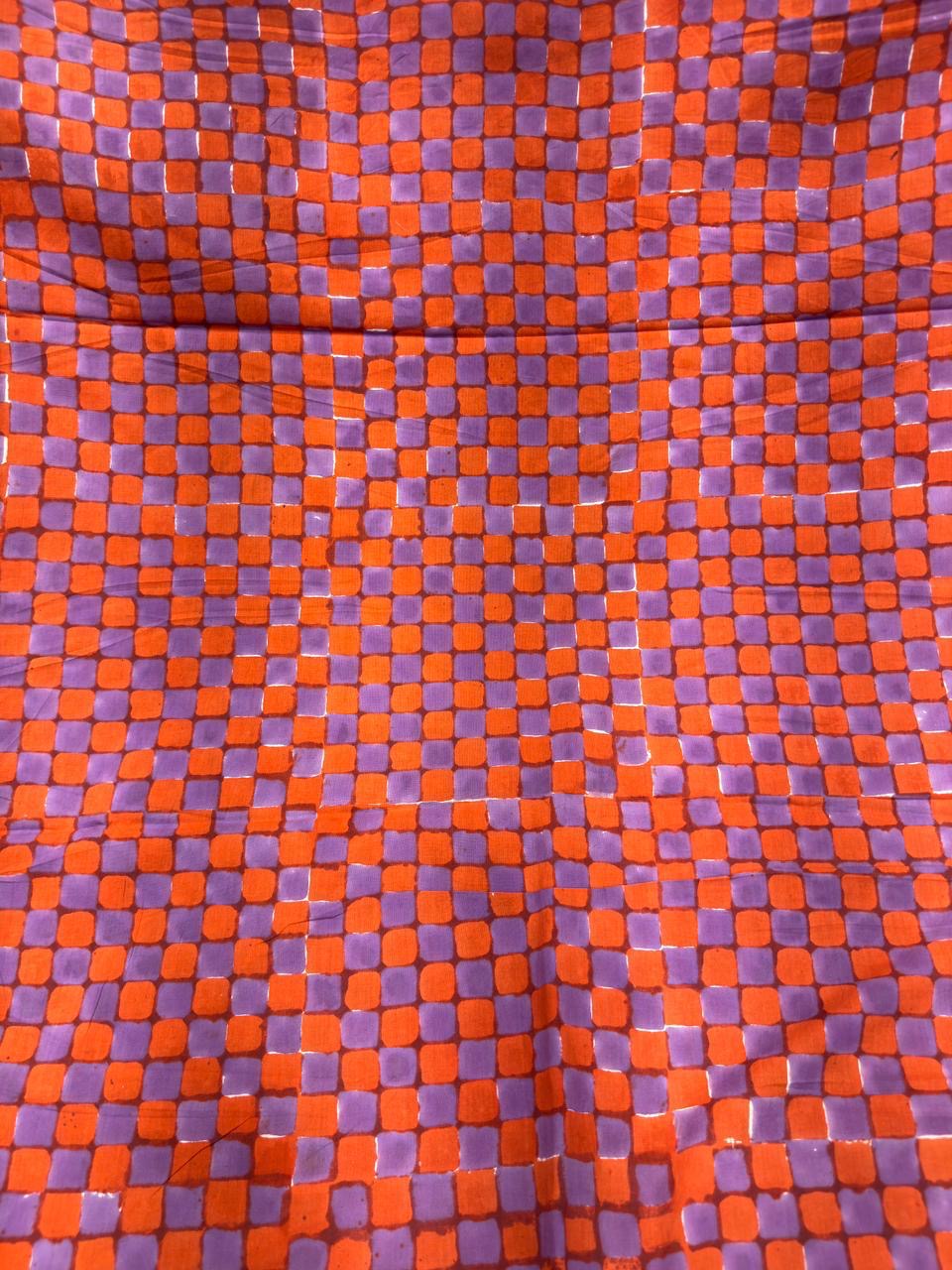 Vibrant Checkered Cotton Fabric