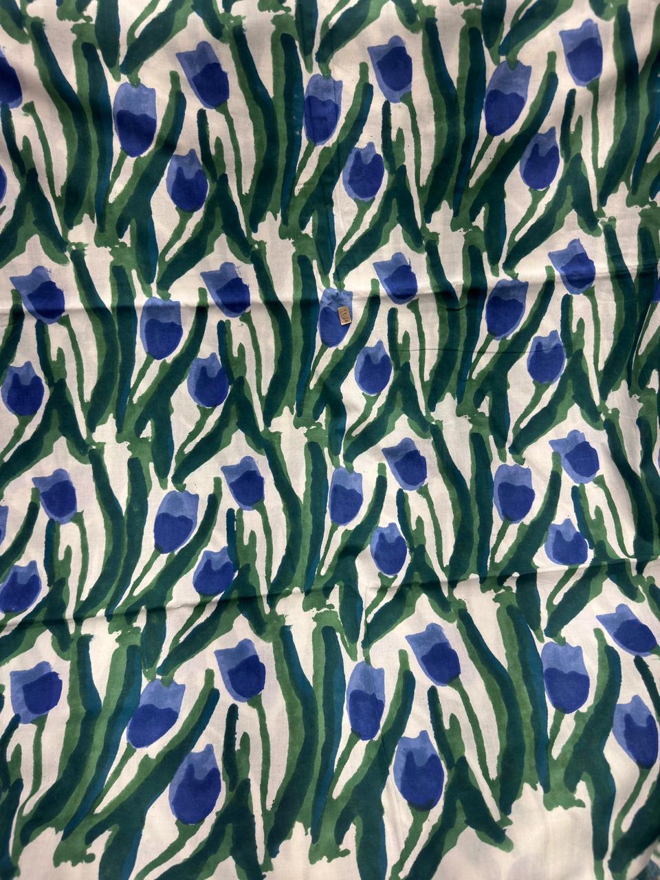 Blue Tulip Printed Fabric