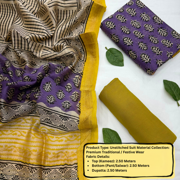 Premium Traditional Unstitched Suit Material