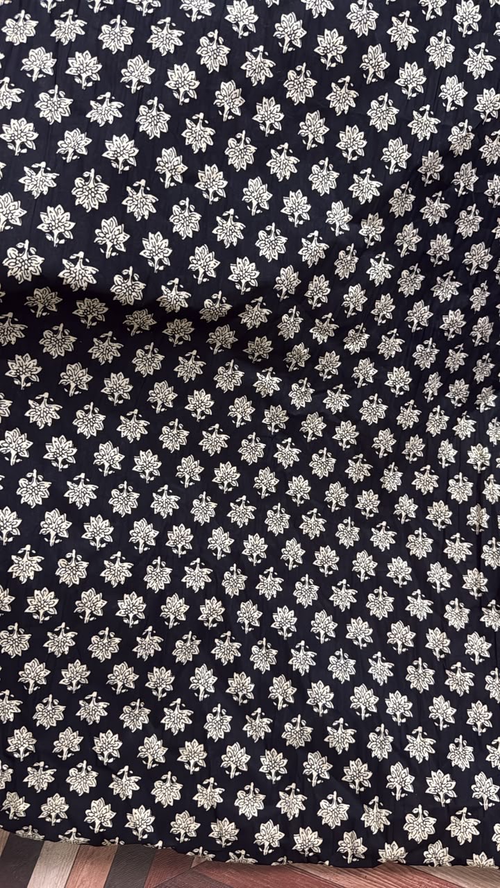 Black Floral Embroidered Fabric