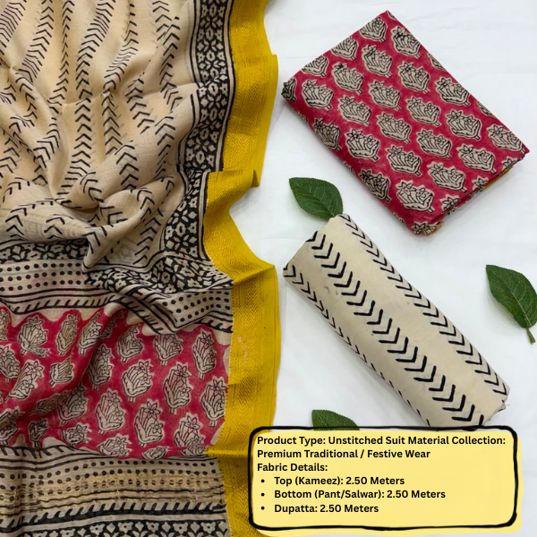 Traditional Unstitched Suit Material Set