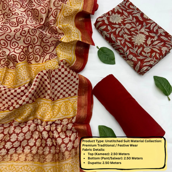 Premium Unstitched Suit Material Set