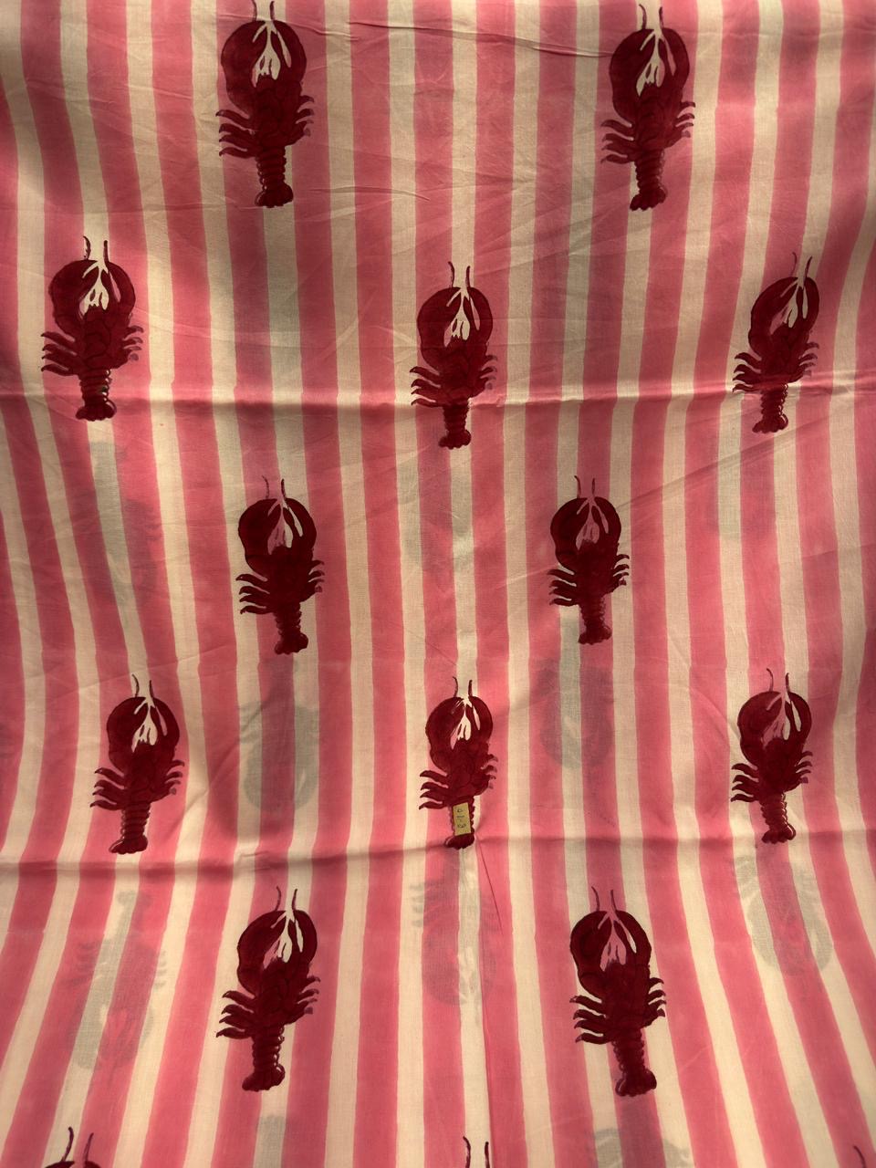 Lobster Print Cotton Fabric