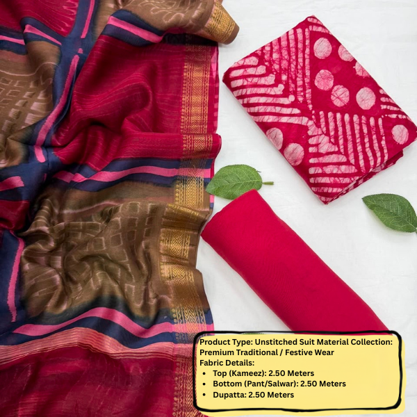 Premium Unstitched Suit Material Set