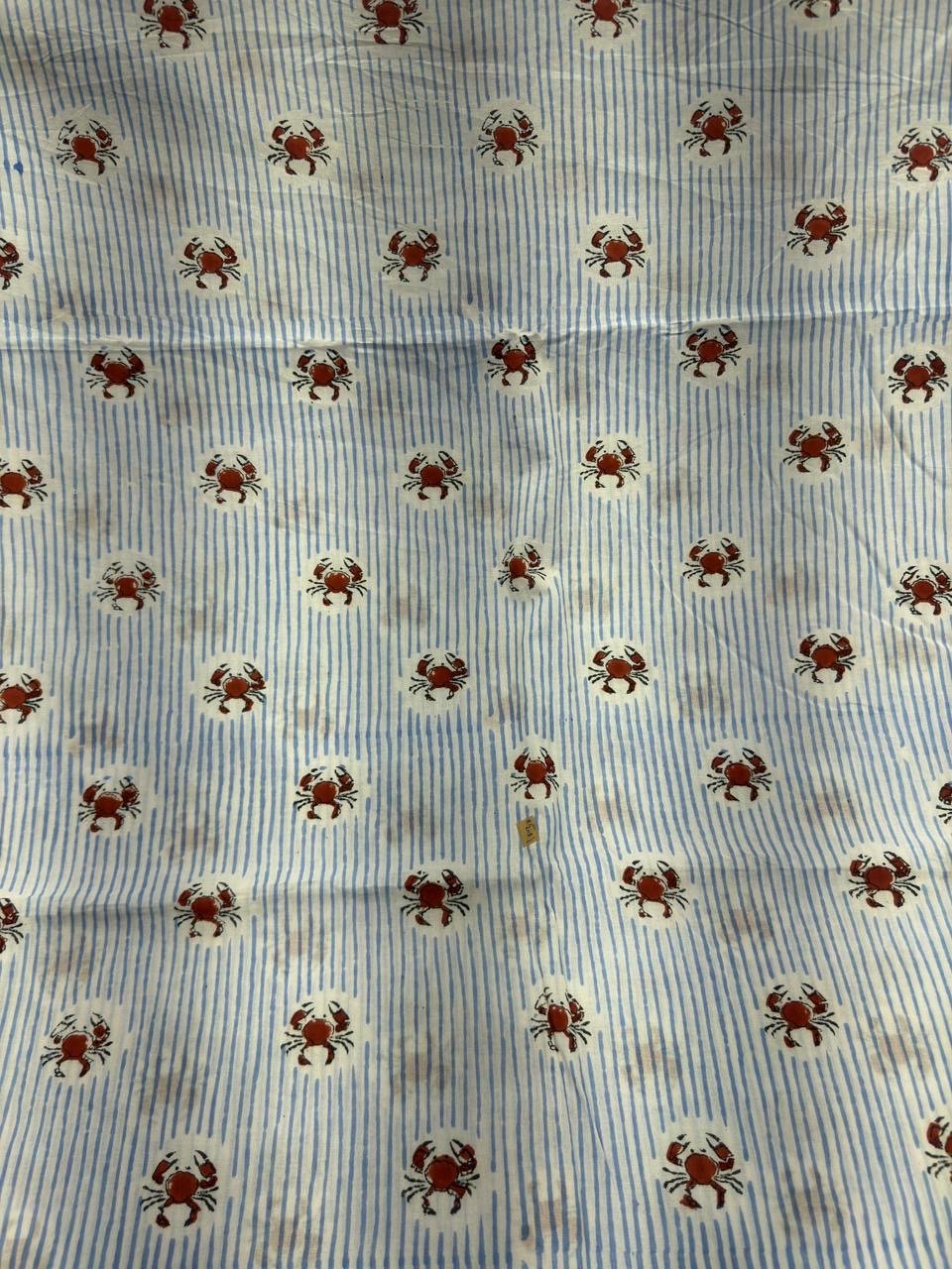 Crab Print Cotton Fabric