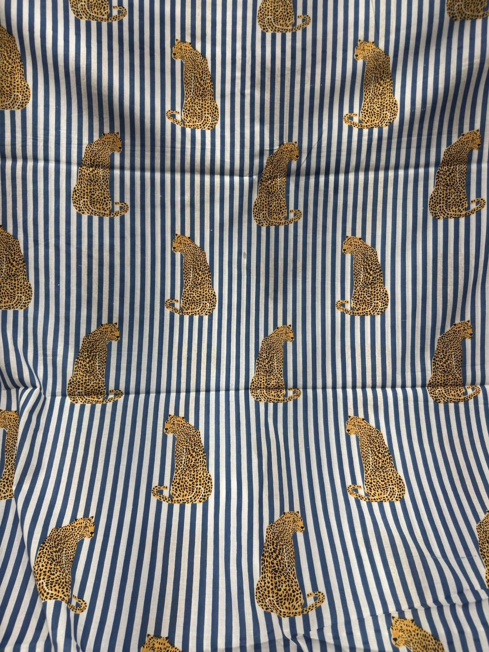Leopard Print Striped Fabric