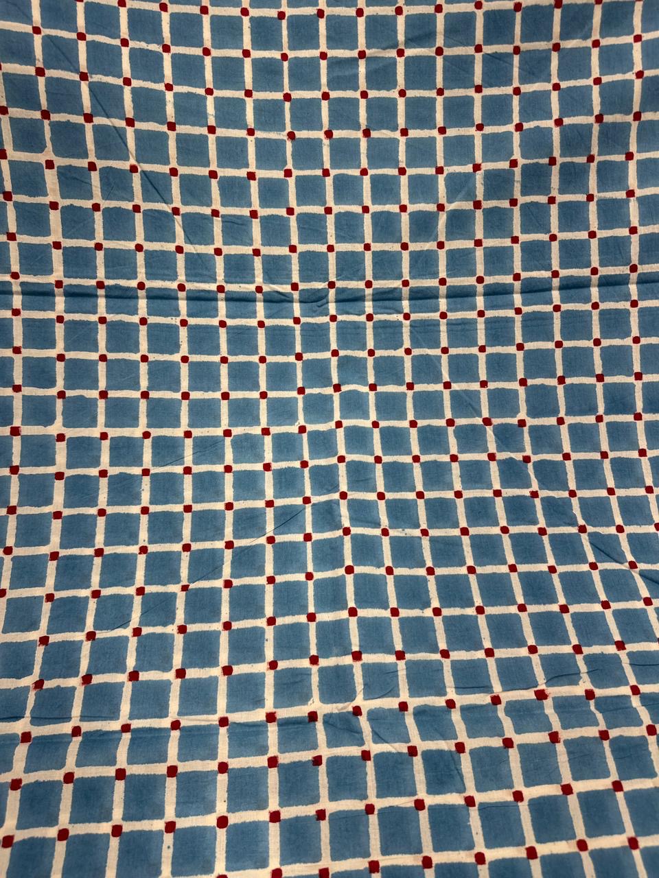 Blue Geometric Cotton Fabric