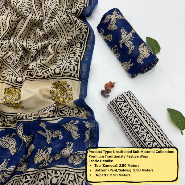 Traditional Unstitched Suit Material Set