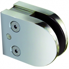 Presilha Oval Base Reta V/A Zamac Cromado e Pino Estabilizador em Aço Vidros de 10 mm Peso Max. 25 kg Par Cod.: 03.39.039