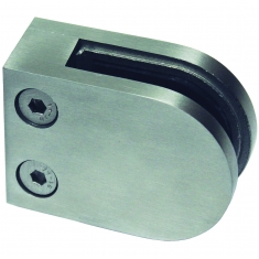 Presilha Oval L8341-00 Aço Inox Escovado Base Reta Vidros de 10 mm Peso Max. 25 kg par Cod.: 02.39.042  Detalhes