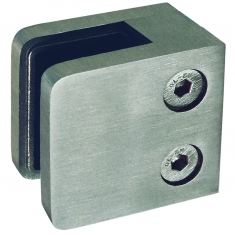 PRESILHA QUADRADA BASE RETA EM INOX ESCOVADO