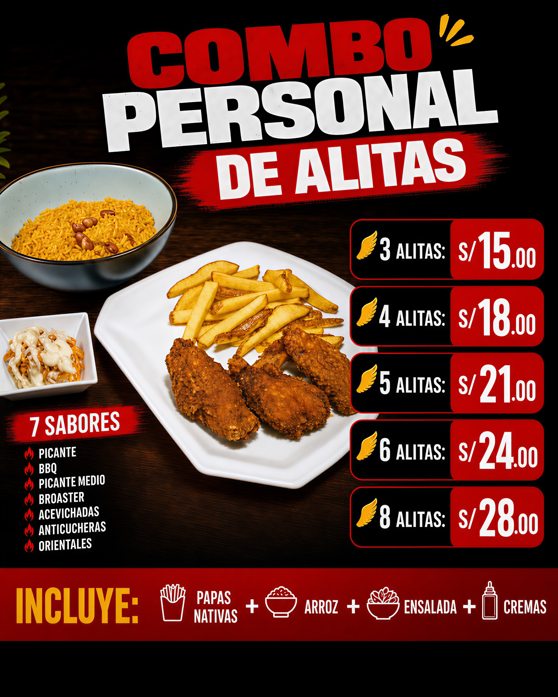 Combo Personal de Alitas