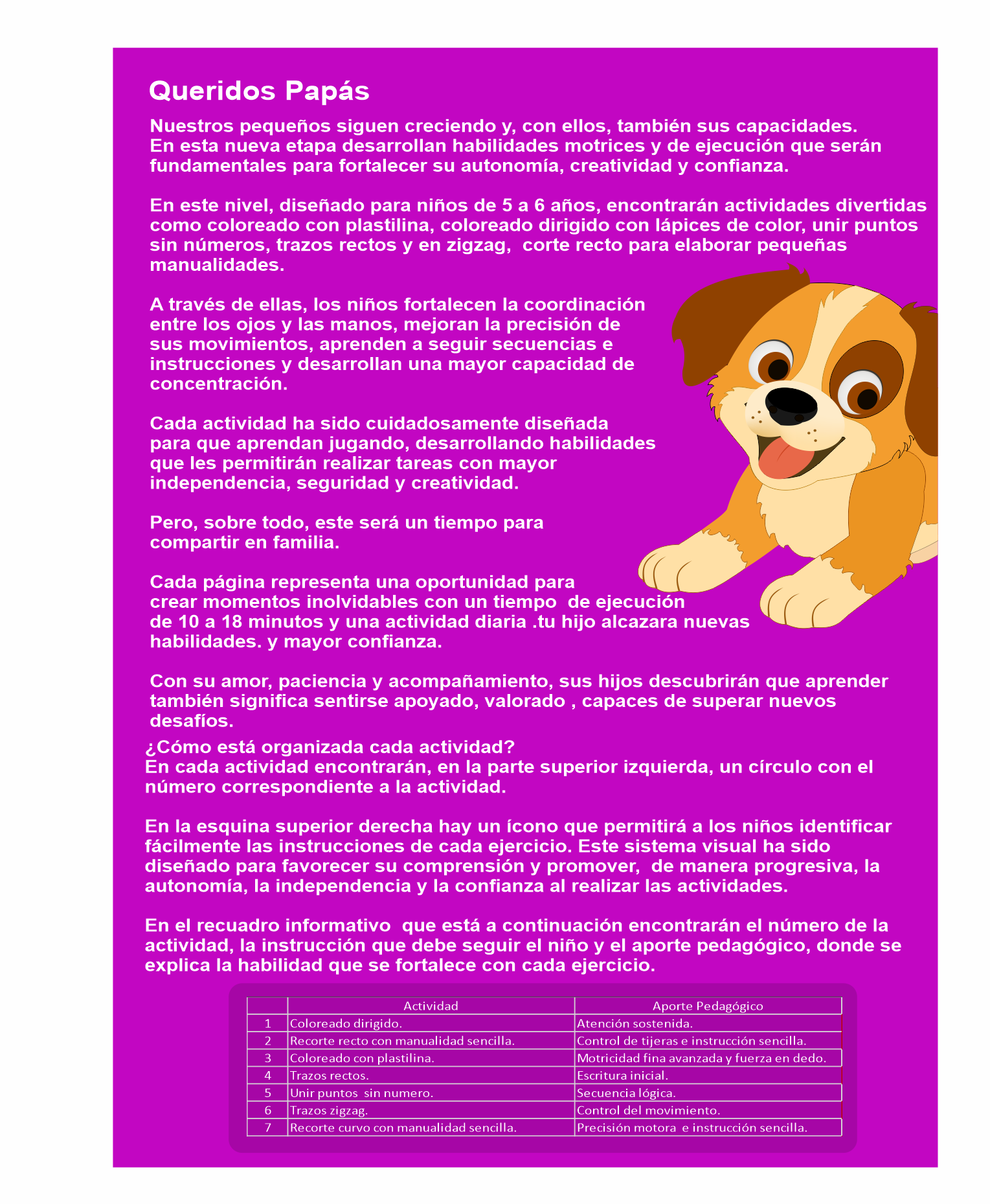 Cachorros  creativos  cuadernillo semanal de actividades