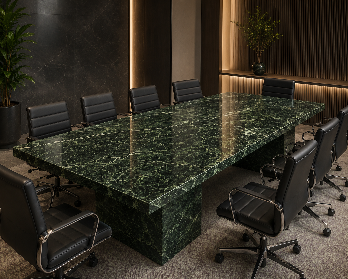 Luxury Green Marble Conference Table