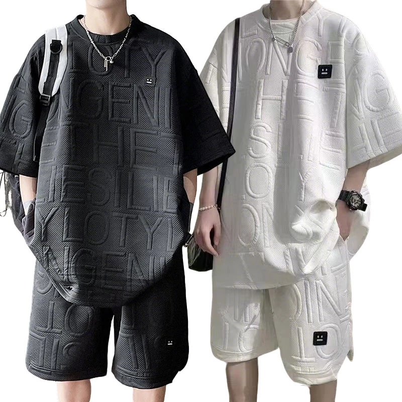 Embossed Oversized Shorts Set