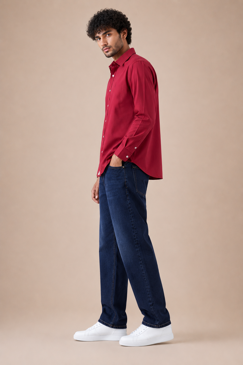 Men's Premium Solid Wine Red Full Sleeve Casual Shirt