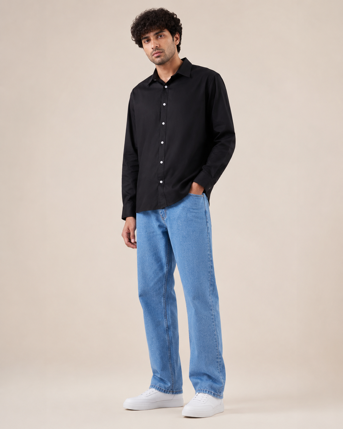 Men's Premium Solid Black Full Sleeve Shirt