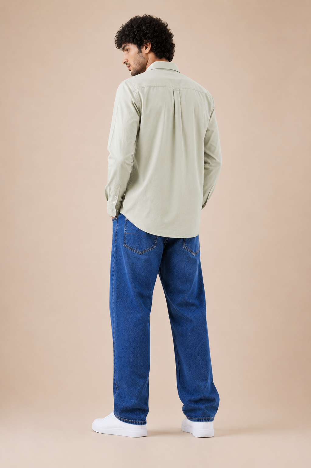Men's Premium Solid Sage Green Full Sleeve Casual Shir