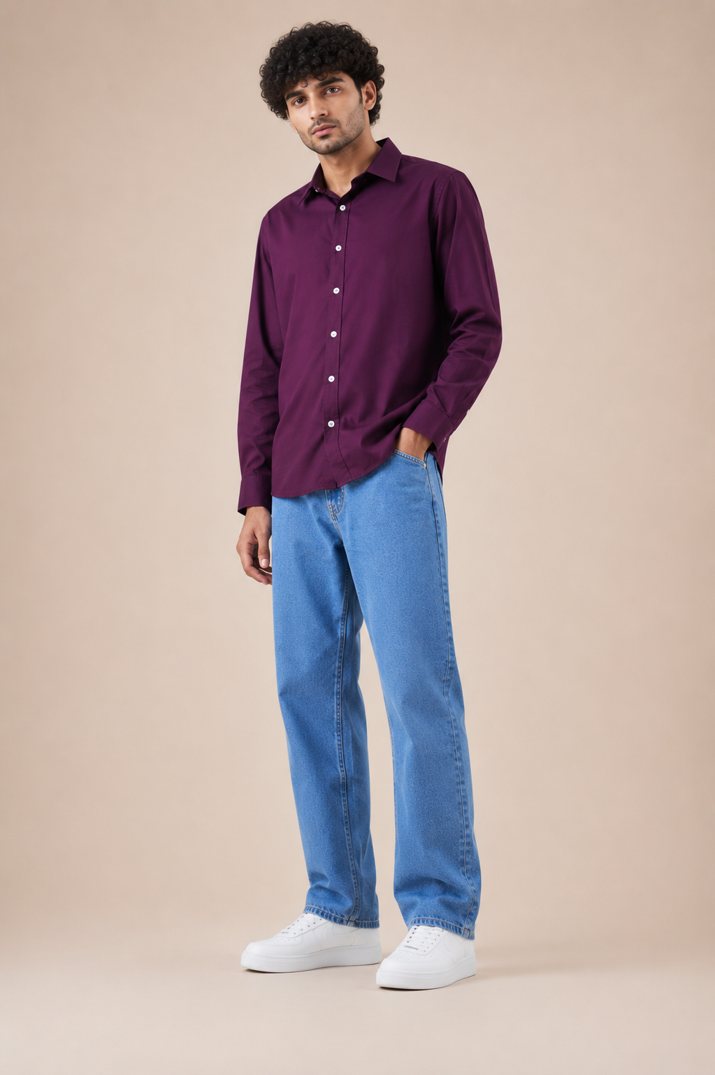 Men's Premium Solid Maroon Full Sleeve Casual Shirt
