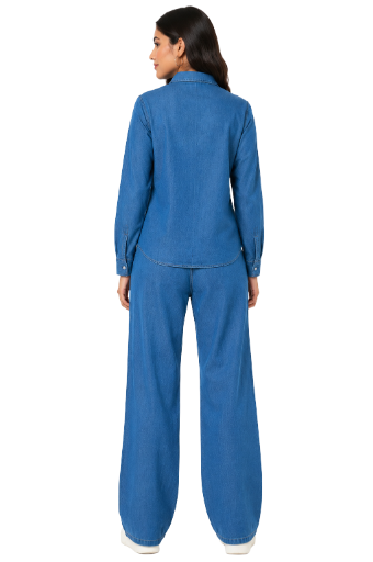 Cloud Pattern Denim Co-ord Set - Aesthetic Baggy Fit