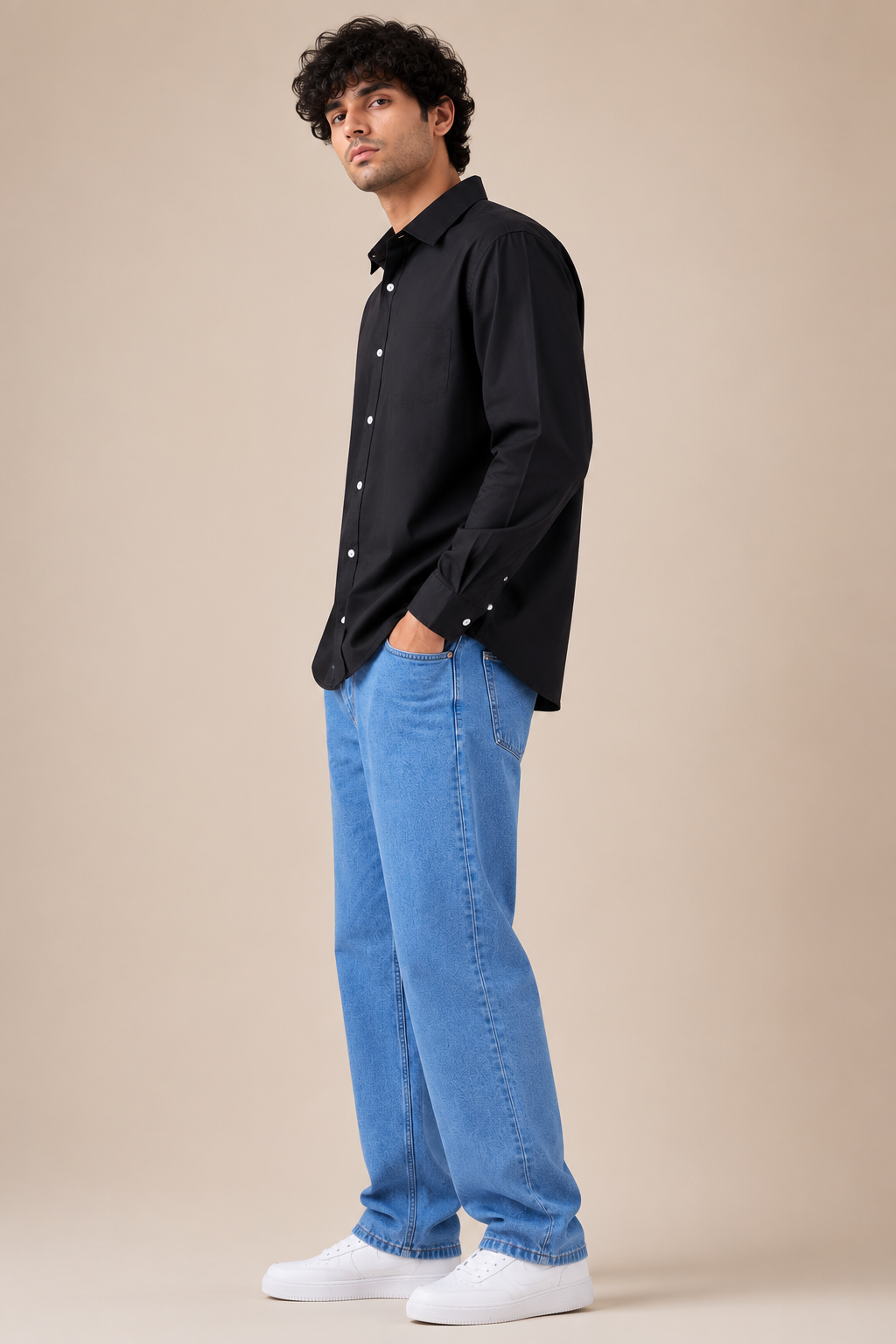 Men's Premium Solid Black Full Sleeve Shirt