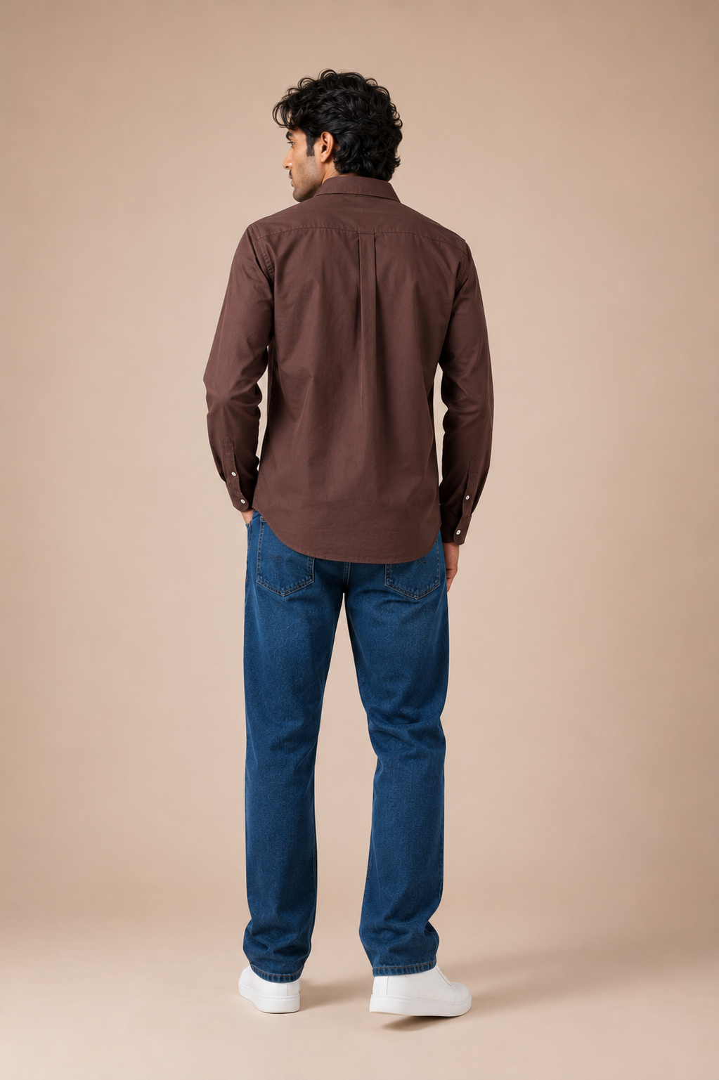 Men's Premium Solid Chocolate Brown Full Sleeve Casual Shirt