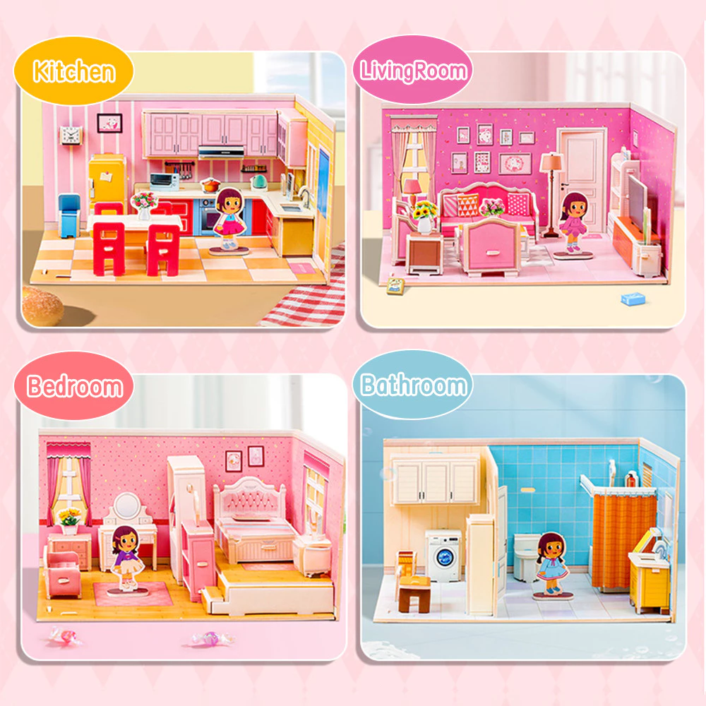 3D DIY Dollhouse Puzzle Set
