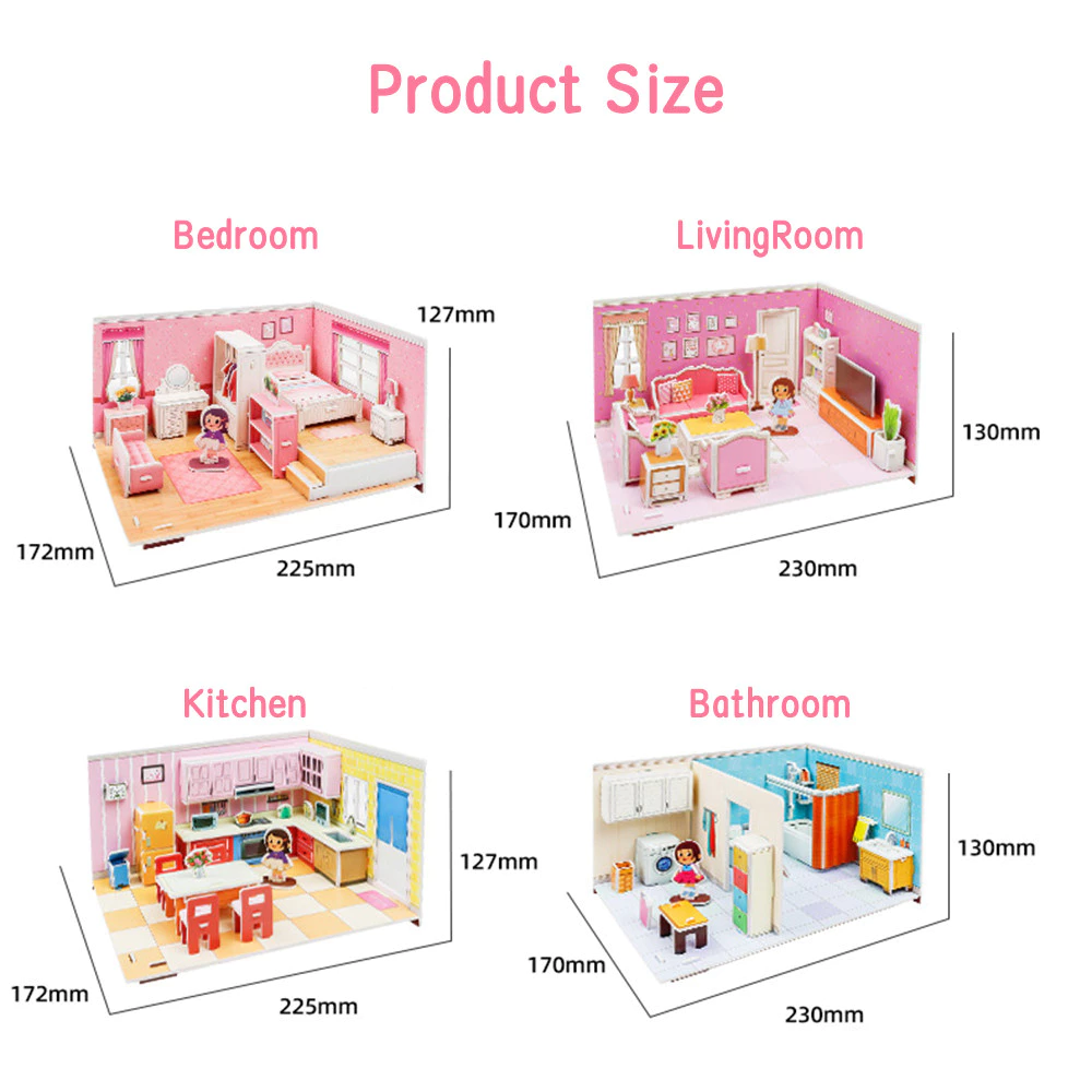 3D DIY Dollhouse Puzzle Set