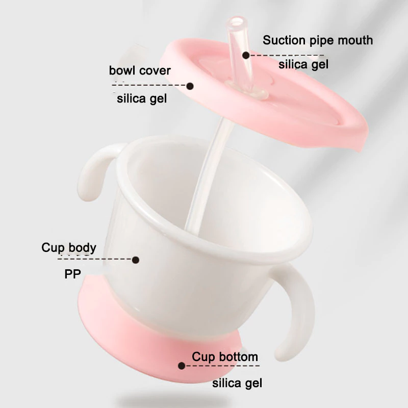 BN 160ML Baby Training Mug Cup Silicone Sippy Cup Bottle Baby Drinking Cup with Straw Learning Cup