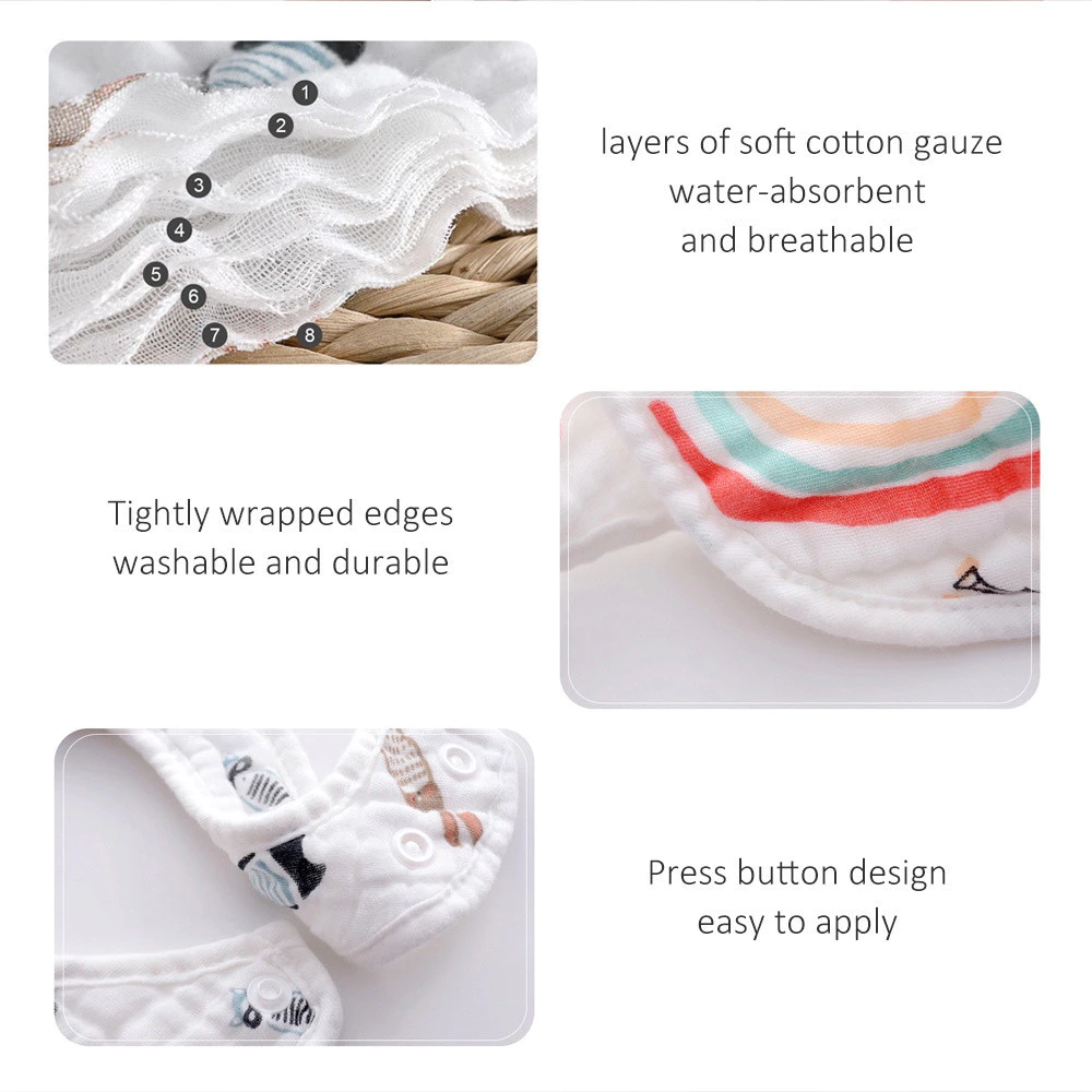 Cute Baby Cotton Bib Set