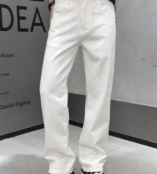 Men's White Straight-Leg Jeans