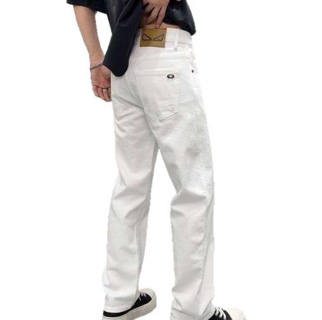 Men's White Straight-Leg Jeans