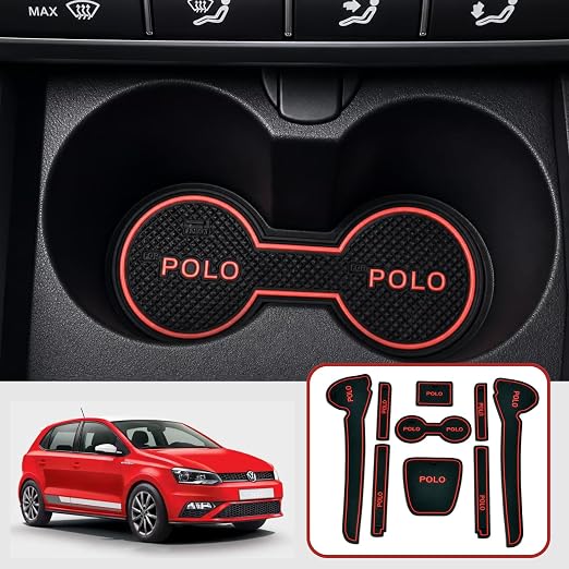 Car Drome Door Cup Mat Set for Volkswagen Polo 