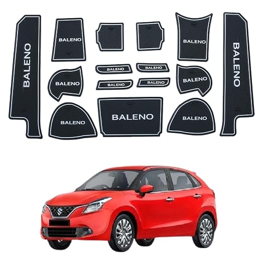 Car Drome Door Cup Mat Set for Maruti Suzuki Baleno 2015 to 2021 Models Only