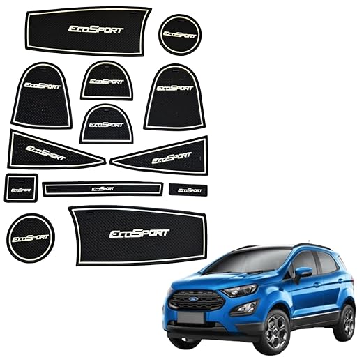 Car Drome Door Cup Mat Set for Ford EcoSport 2018 to 2021 Models Only