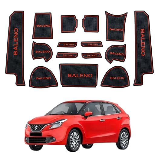 Car Drome Door Cup Mat Set for Maruti Suzuki Baleno 2015 to 2021 Models Only
