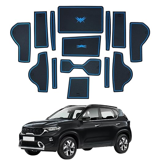 Car Drome Door Cup Bottle Mat Set for Kia Seltos Facelift 2023 to 2025