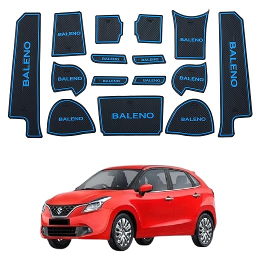 Car Drome Door Cup Mat Set for Maruti Suzuki Baleno 2015 to 2021 Models Only